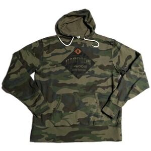 Harpoon Brewery Taproom Beer Garden Camo Hoodie Pullover Mens Medium VT